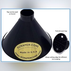 Black Scraper-Cone Windshield Snow and Ice Scraper- 2 Pack